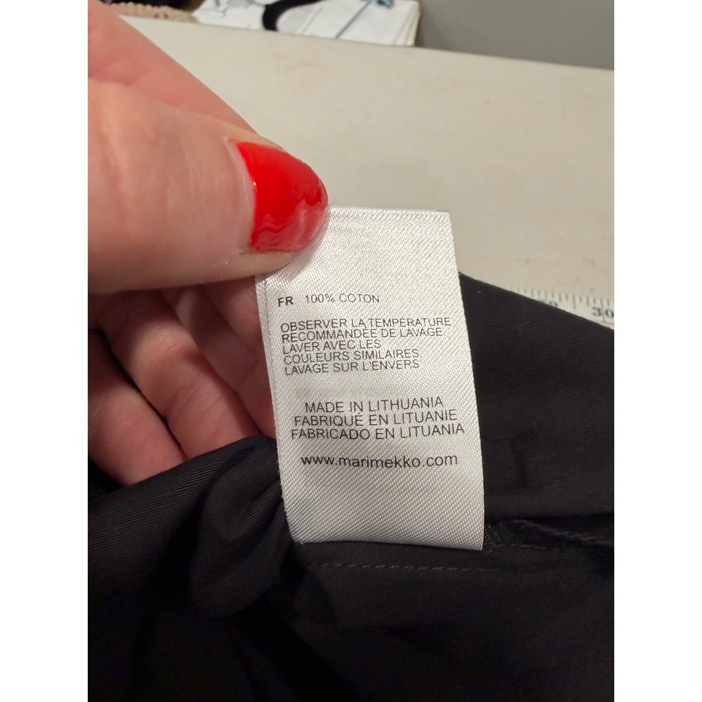 Marimekko Alfrina Solid Dress Womens 36 Black Asymmetrical Draped Scandi Chic - Picture 5 of 13